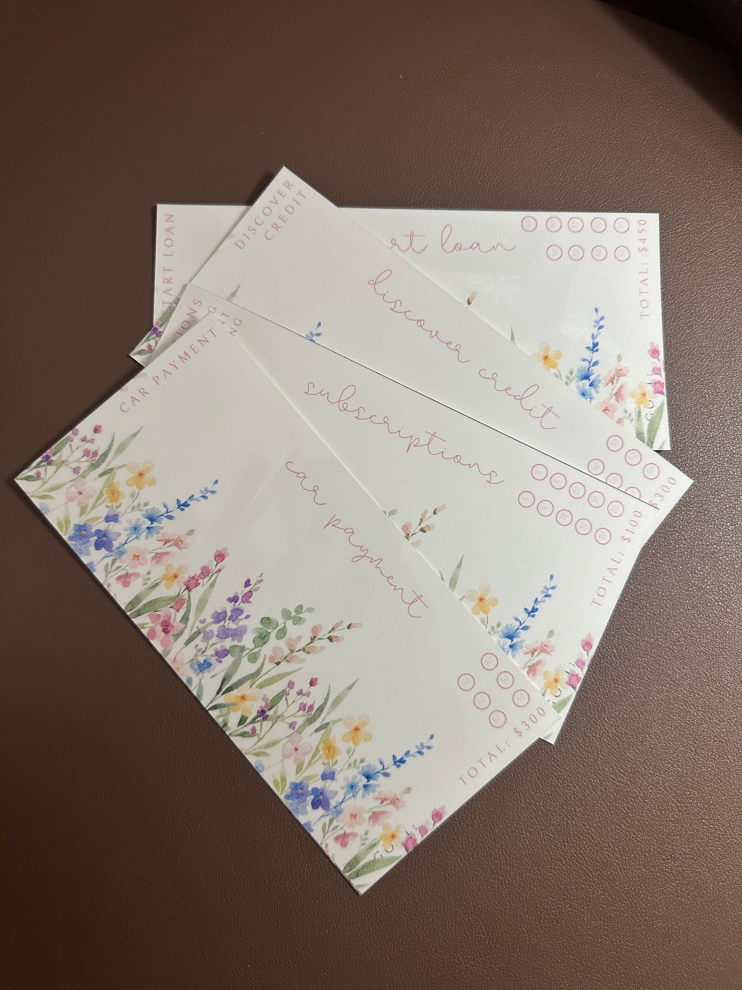 passionate floral cash envelopes
